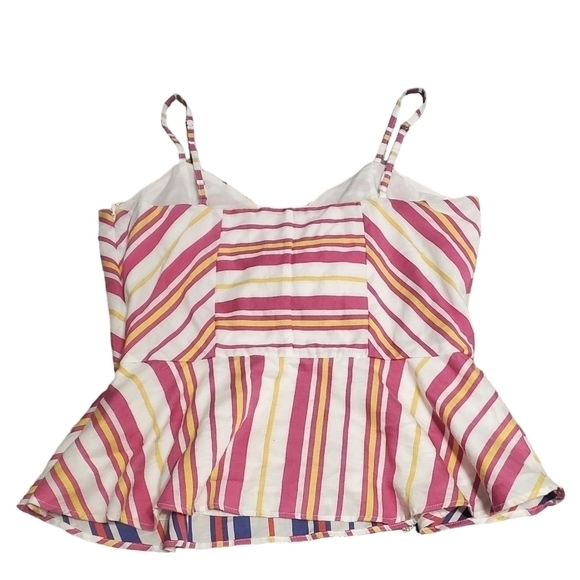 Parker Poolside Stripe Spaghetti Strap Peplum Top Size: Small - Picture 2 of 6